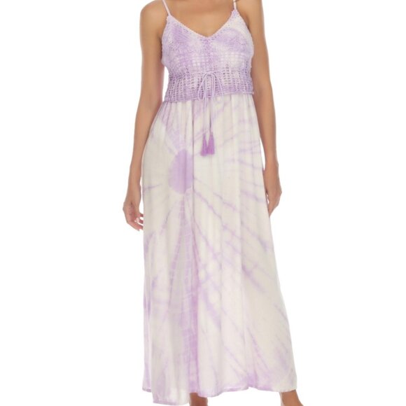 Raviya Other - Raviya Lavender Tie-Dye Crochet Maxi Cover-Up Dress | XL